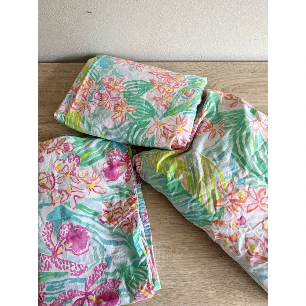 Pottery Barn Teen Lilly Pulitzer Orchid Sheet Set 3 Pc Twin